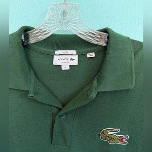 Lacoste Loose Fit Polo with Large Crocodile Logo, Pine Green